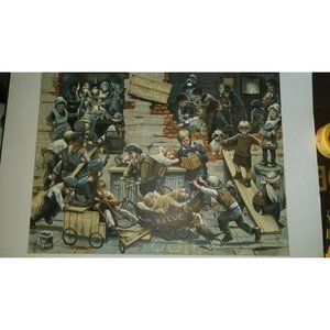 Leighton Jones Signed Large Lithograph "Arley Street Orspitel" Ltd Ed n/frame